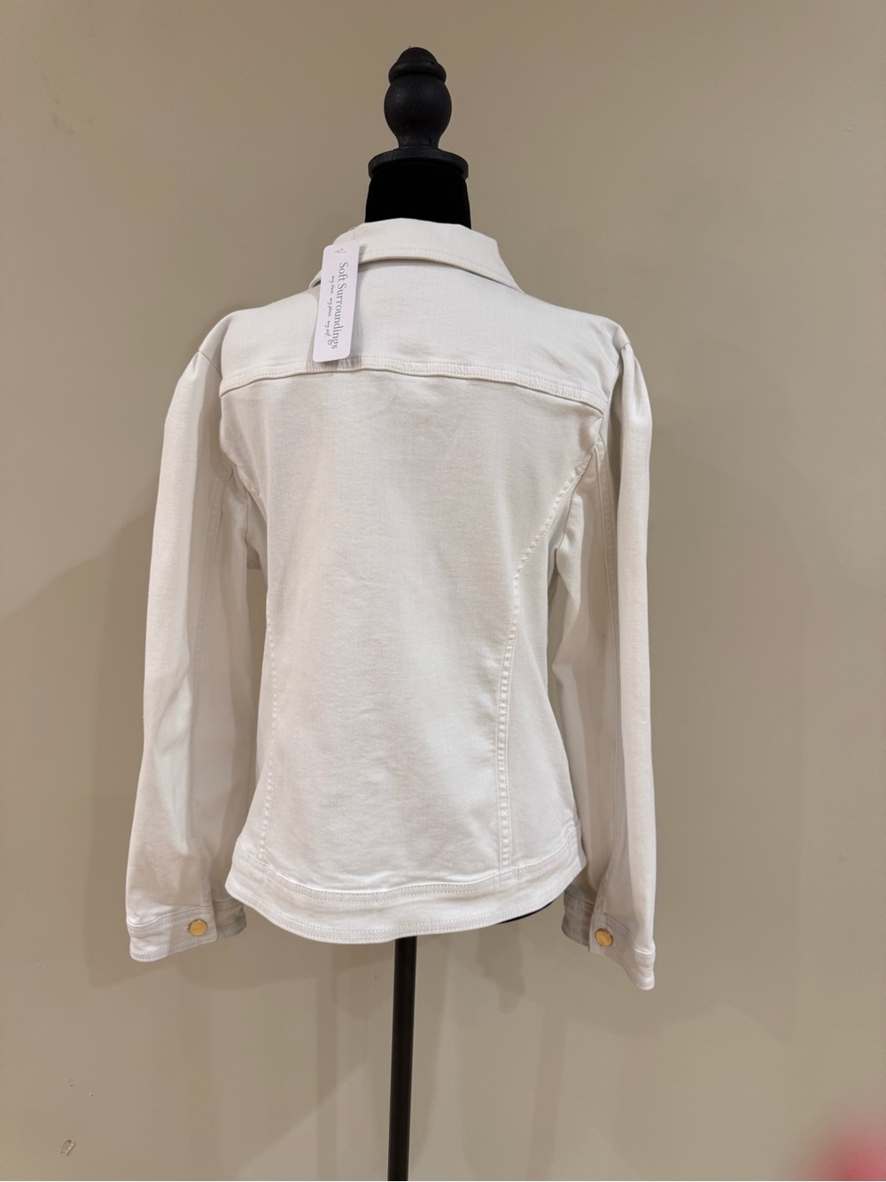Soft Surroundings White Button-Front Denim Jacket - Picture 4 of 7